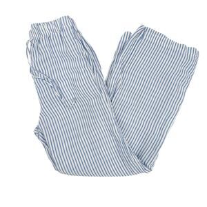 H&M blue & white striped Linen blend Pants women's XS casual lightweight bottoms